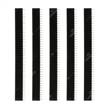 Connettore SIP / SIL pin strip femmina per PCB 40 contatti passo 2.54mm - conf da 5 pezzi