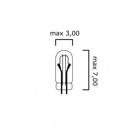 Mini - Micro lampadina ad incandescenza T1 50mA 12V - schema