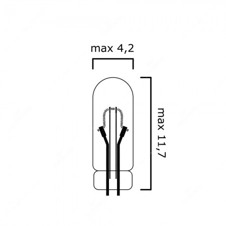 Micro mini lampadina ad incandescenza T1 1/4 80mA 12V - schema