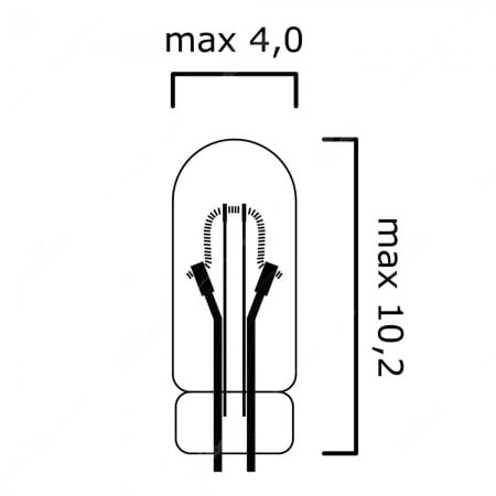 Micro mini lampadina ad incandescenza T4 70mA 24V - schema