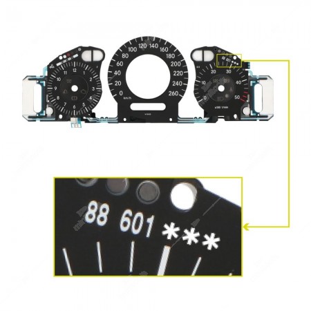 Dove trovare codice originale su pannello ELP Mercedes W209, W211, C219