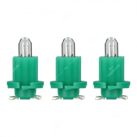 Confezione lampadine per cruscotto EBSR 12V 1,2W con base verde