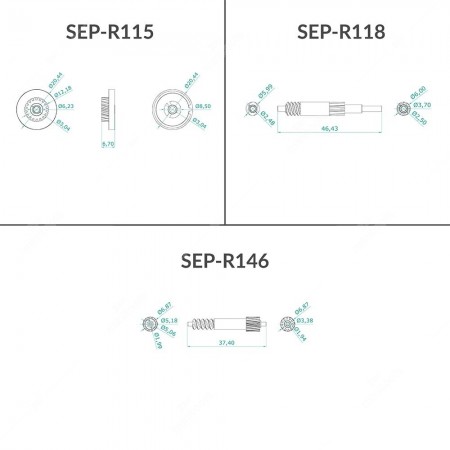 Kit di ingranaggi per riparazione contaore quadro strumenti trattori New Holland e Case IH