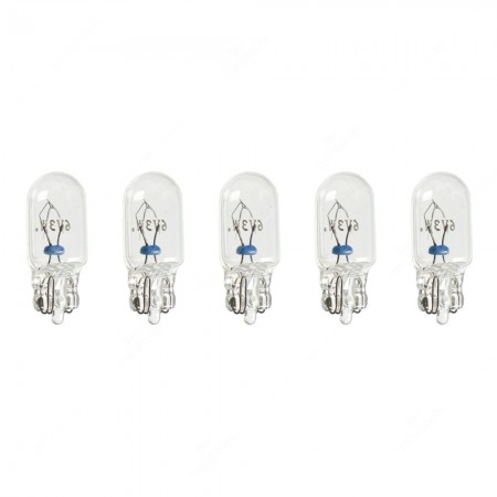 Confezione lampadine per interni auto base in vetro W2,1x9,5d 6V 3W T10