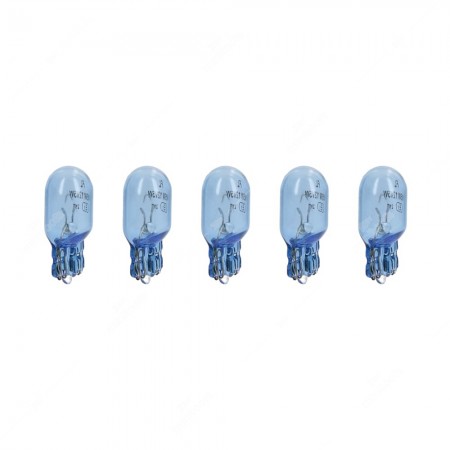 Confezione lampadine blu per interni auto base in vetro W2,1x9,5d 12V 5W T10 