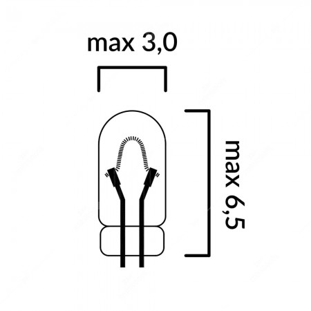 Mini - Micro lampadina ad incandescenza T1 40mA 3V - schema