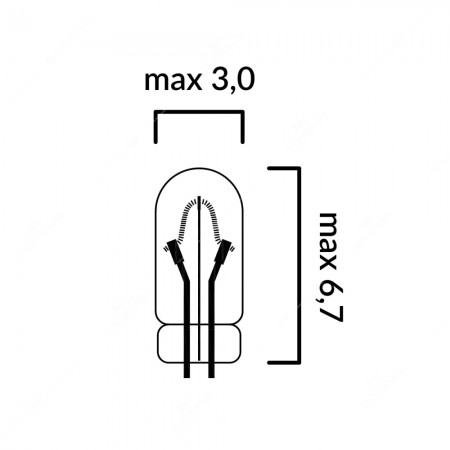 Mini - Micro lampadina ad incandescenza T1 40mA 12V - schema