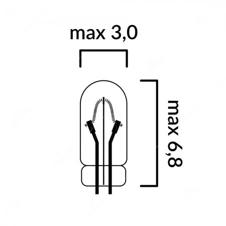 Mini - Micro lampadina ad incandescenza T1 40mA 14V - schema