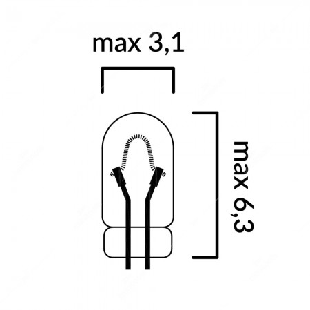Mini - Micro lampadina ad incandescenza T1 115mA 5V - schema