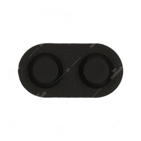 Vista inferiore doppio pulsante in silicone con contatti in gomma conduttiva