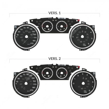Kit di fondini per tachimetri Lancia Ypsilon 846 (modelli pre-restyling) - confronto versioni