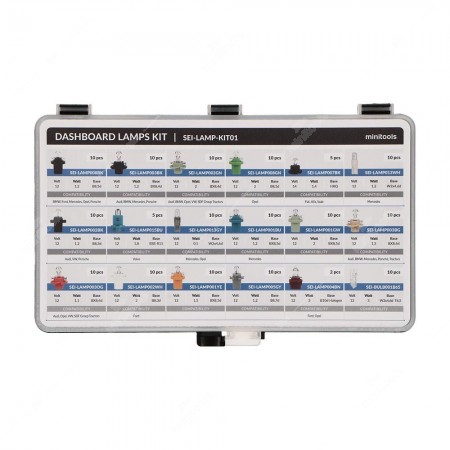 Scatola di lampadine assortite per diversi veicoli con base di diversi colori