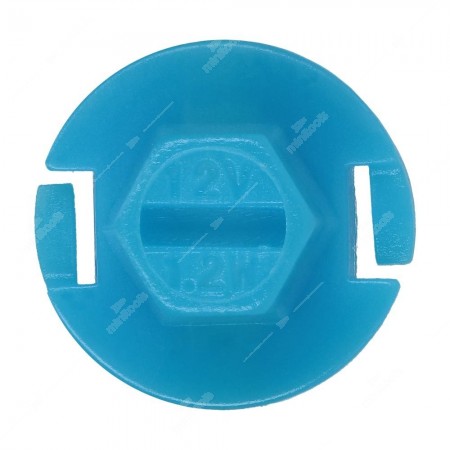Lampadina per quadri strumenti B8,4d 12V 1,2W con base azzurra parte inferiore