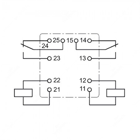 Schema tecnico del relè Tyco V23084-C2002-A403 per automotive