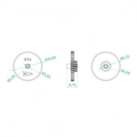 Ingranaggio per contachilometri quadri strumenti Mercedes SL R107 (48x17 denti)