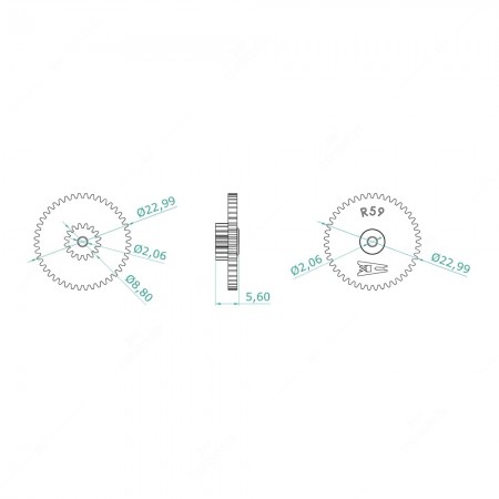 Ingranaggio contachilometri quadro strumenti BMW K75, K1, K100, K1100 (44x16 denti)