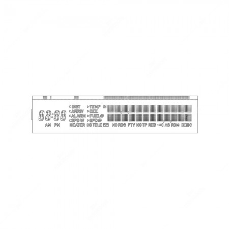 Schema tecnico display LCD di ricambio + Flat per infocenter SID Saab 9.3 / 9.5