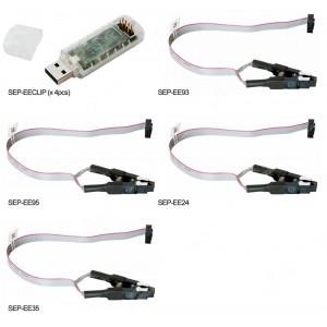 4 pezzi Programmatore USB EECLIP + KIT cavi EE93/EE95/EE35/EE24