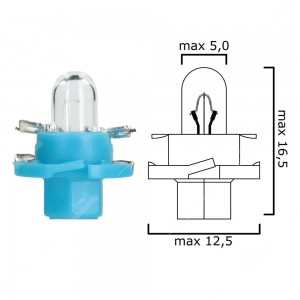 Schema lampadina per cruscotto B8,4d 12V 1,2W con base azzurra