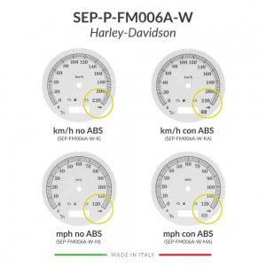 Confronto versioni fondino bianco per restauro tachimetro Harley-Davidson (diametro: 103mm - 2006-2013)