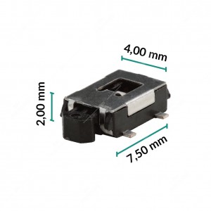 Micropulsante 7,5x4x2mm ad azionamento laterale - Confezione da 5 pz (normalmente aperto)