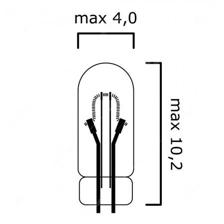 T4 70mA 24V wire base miniature incandescent light bulb - schema