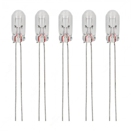 T5 70mA 24V wire base miniature incandescent light bulb - 5 pcs pack