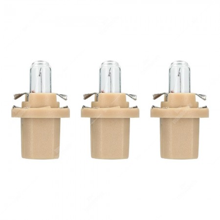 Pack of instrument cluster bulbs B8,5d 12V 1,5W with light brown socket
