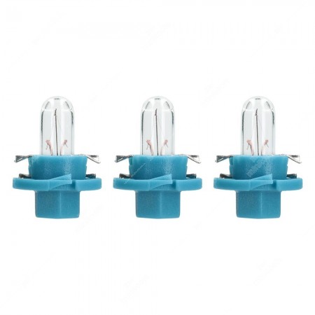 Pack of instrument cluster bulbs B8,4d 12V 1,8W with blu socket