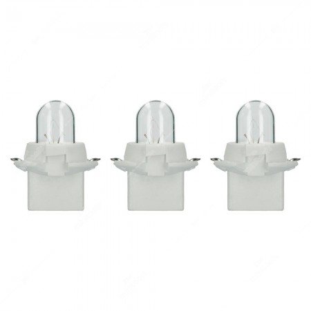 Pack of instrument cluster bulbs B12,3d 12V 2W with white socket