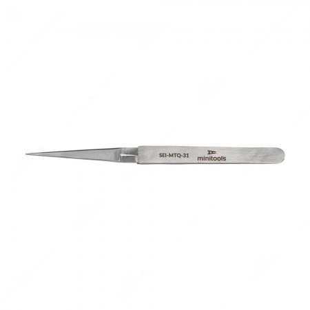 MTQ-31 reverse-action (cross-action) precision tweezers with fine tips – full side view