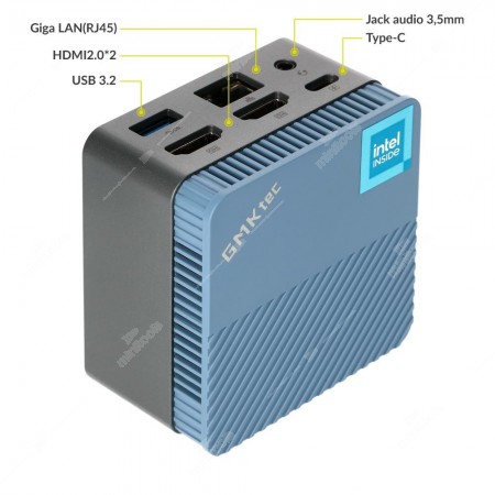 Intel Alder Lake N97 GMKtec G5 Nuc Mini computer ports