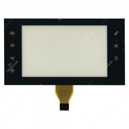 Touchscreen glass for the multifunction display of Peugeot 308 and Citroën C4 Cactus - icons on