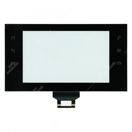 Touchscreen glass for the multifunction display of Citroën C3, C3 Aircross, C4 Cactus, Opel - Vauxhall Corsa and Peugeot 308 - icons on