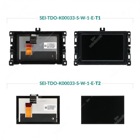 Comparison of the versions available of the display TDO-WXGA0700K00033-V2