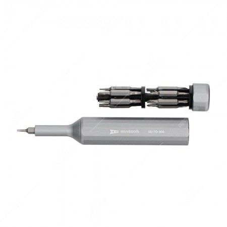 Precision screwdriver with 13 dual bits for electronics, smartphones and eyewear repairs