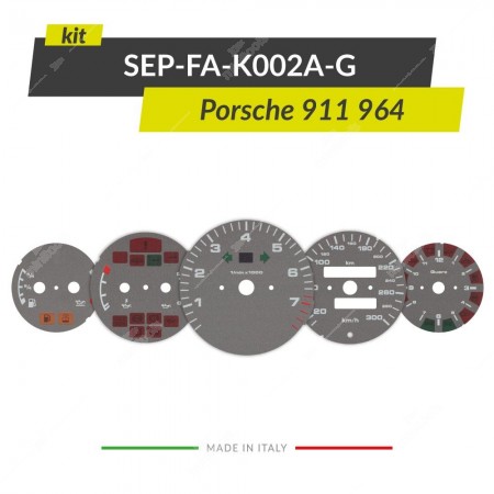 Set of grey gauge faces discs for Porsche 911 964 speedometers