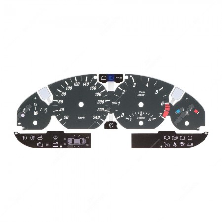 BMW 3 Series E46 instrument panel gauge face - warning lights on