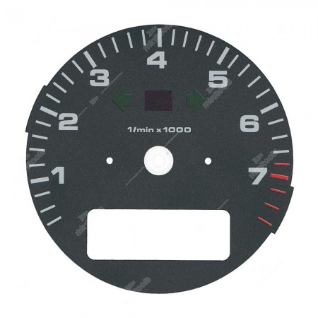 Porsche 911 964 Turbo 3.3 and 993 Turbo rev counter dark teal dial overlay - warning lights on