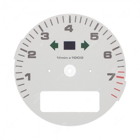 Porsche 911 964 Turbo 3.3 and 993 Turbo tachometer white dial disc - warning lights off