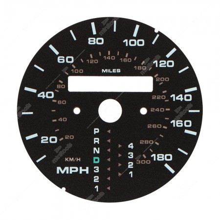 Porsche 911 964 Carrera 2 and 993 Carrera 2, Carrera 2 S and Targa speedometer dial disc - 180 mph automatic transmission