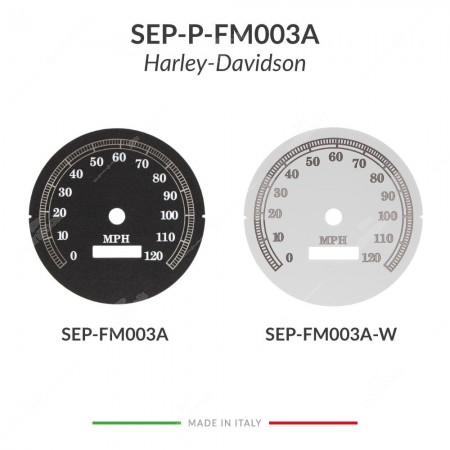 Comparison of the available versions of Harley-Davidson instrument panel gauge face