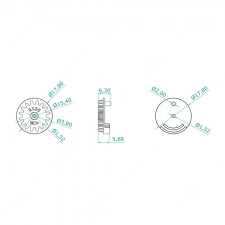 Technical diagram of Volvo 440, 460 and 480 odometer gear