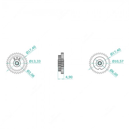 33x26 teeth gear for BMW instrument panels - schema