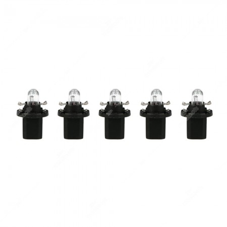 Dashboard light bulb with black base B8,5d 24V 1,2W - 5 pcs pack