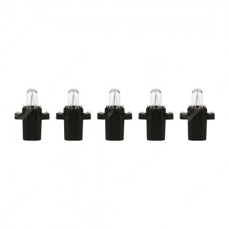 Pack of instrument cluster bulbs B8.3d BAX10s 12V with black socket