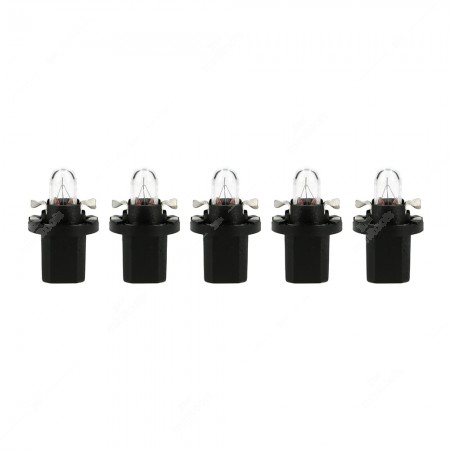 Pack of instrument cluster bulbs B8.5d 12V with black socket