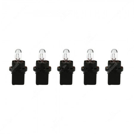 Pack of instrument cluster bulbs BX2d 12V with black socket