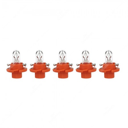Pack of instrument cluster bulbs BX8.4d 12V with orange socket