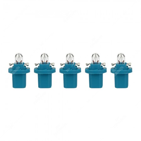 Pack of instrument cluster bulbs BX8.5d 12V with light blue socket